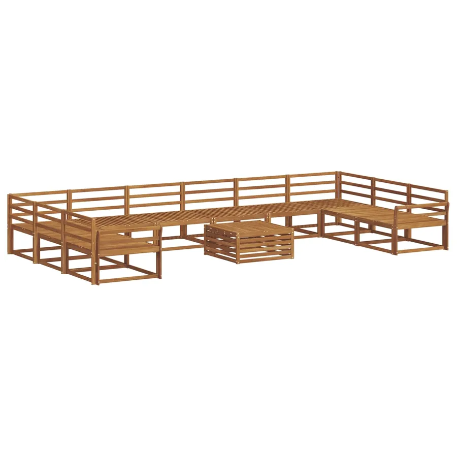 Ensemble de canapés d'extérieur 11 pcs Naturel - 2