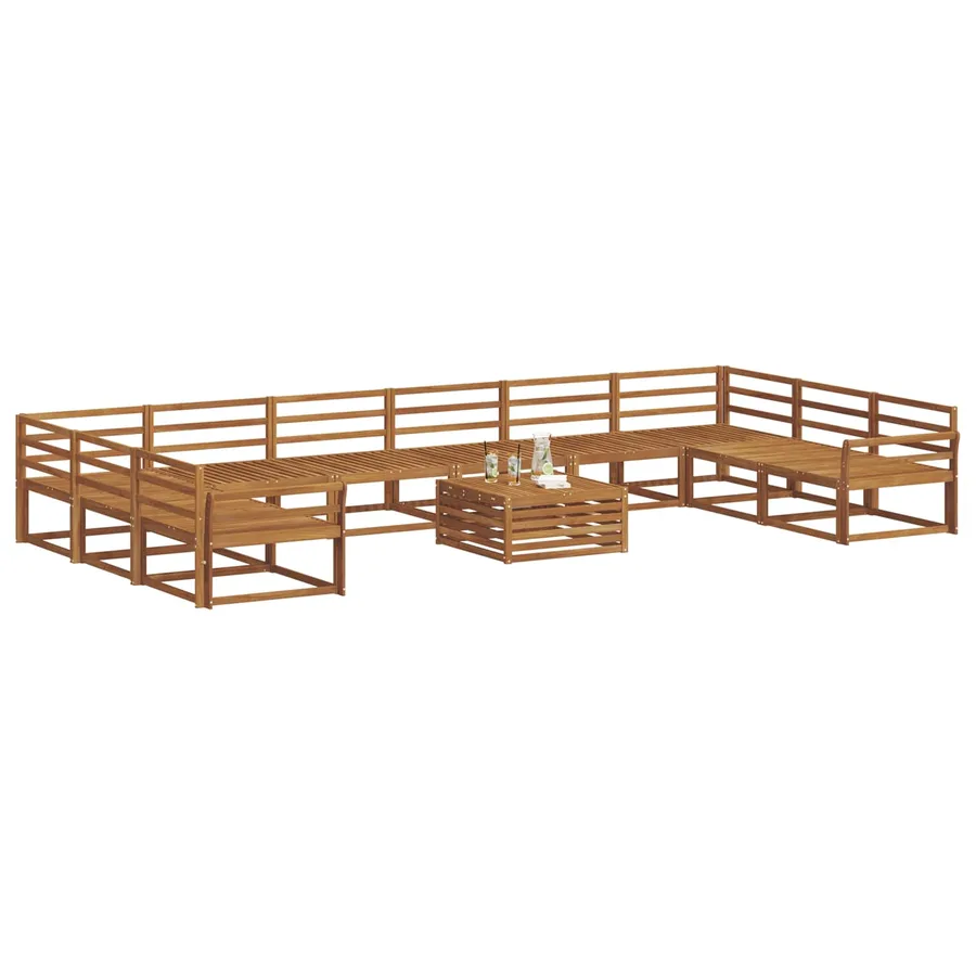 Ensemble de canapés d'extérieur 11 pcs Naturel - 3