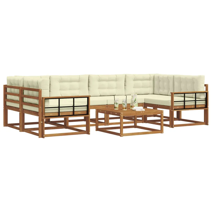 Ensemble de canapés d'extérieur 7 pcs Naturel et Crème - 3