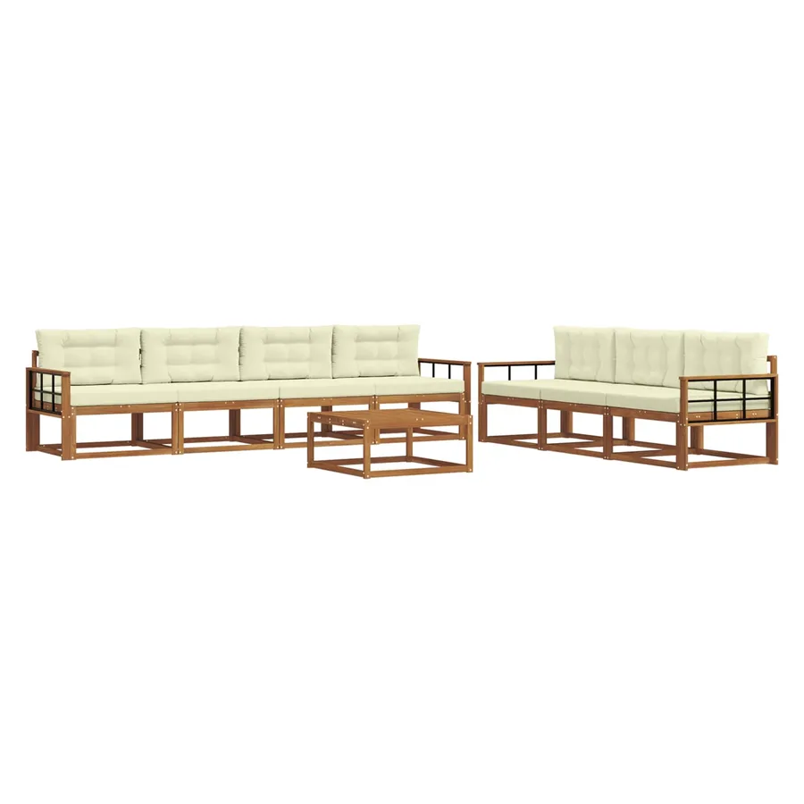 Ensemble de canapés d'extérieur 8 pcs Naturel et Crème - 2