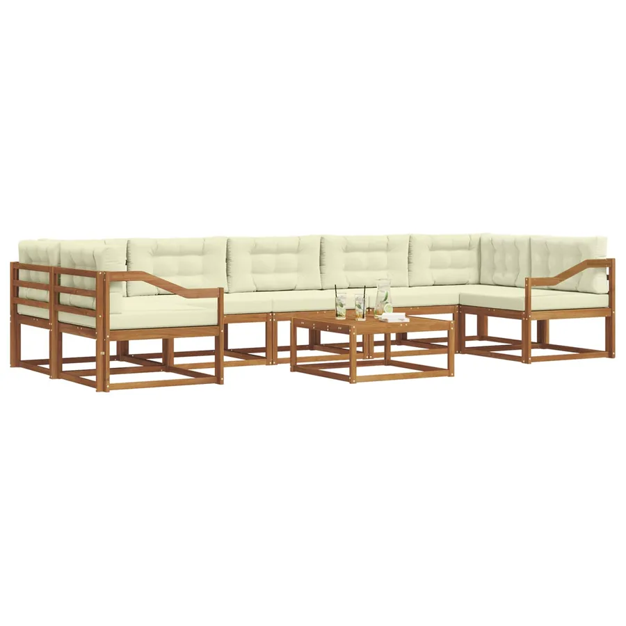 Ensemble de canapés d'extérieur 8 pcs Naturel et Crème - 3