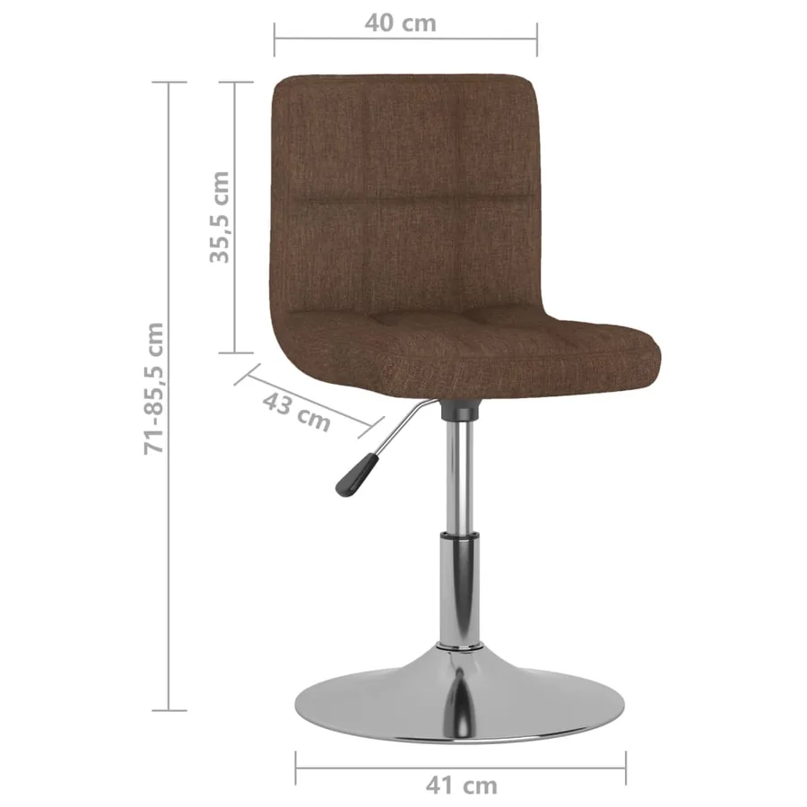 Tabouret de bar pivotant Marron Tissu - 9