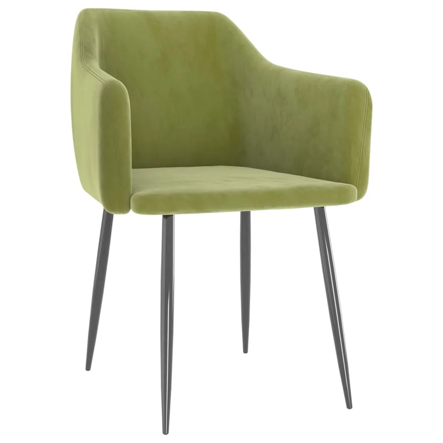 Chaises à manger lot de 2 Vert clair Velours - 2