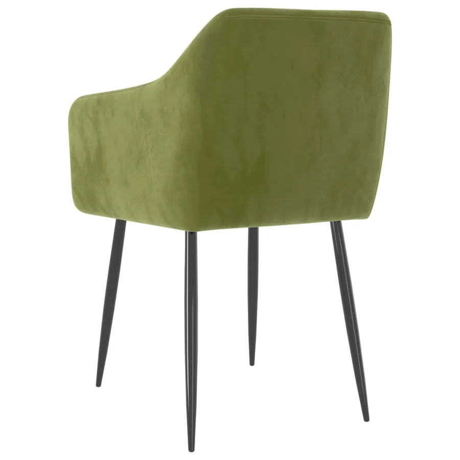 Chaises à manger lot de 2 Vert clair Velours - 5