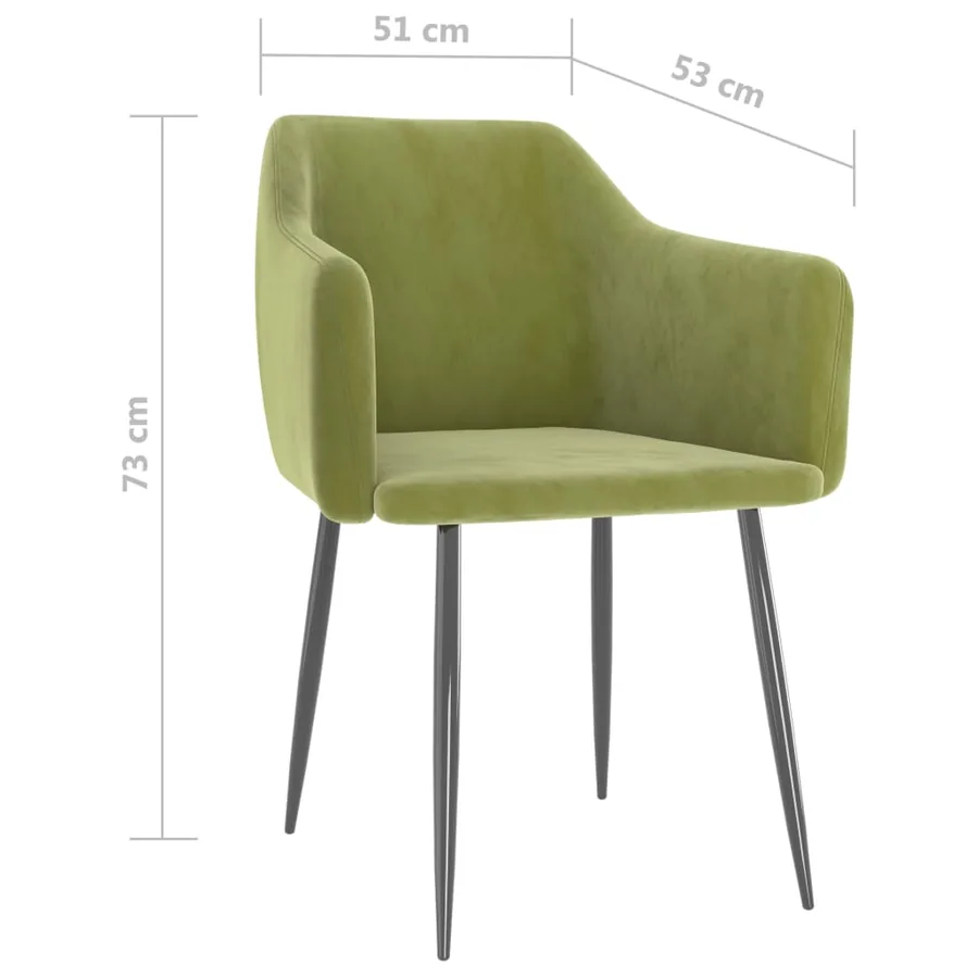 Chaises à manger lot de 2 Vert clair Velours - 7