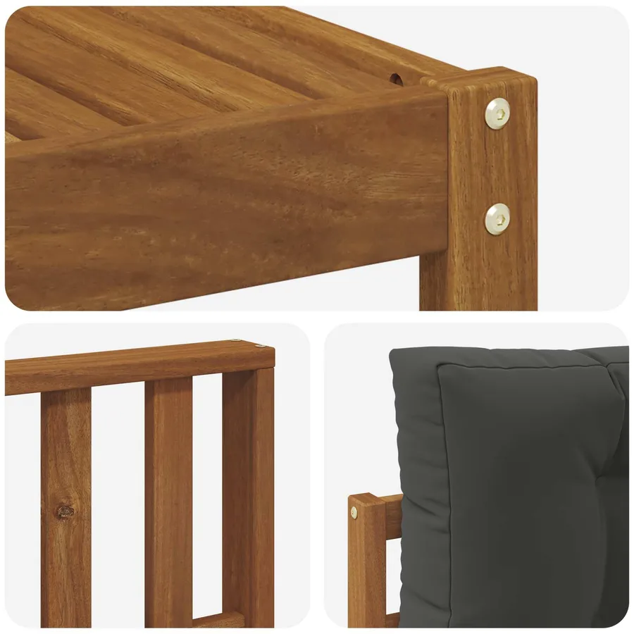 Ensemble de canapés d'extérieur 6 pcs Naturel et Anthracite - 7