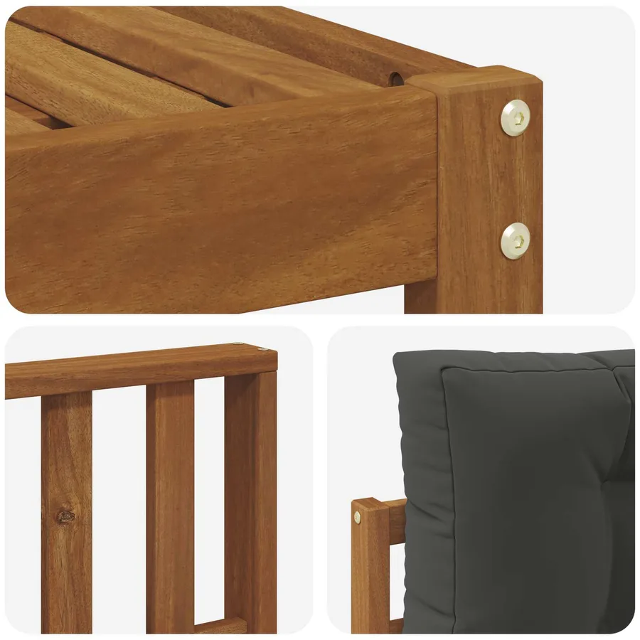Ensemble de canapés d'extérieur 11 pcs Naturel et Anthracite - 7