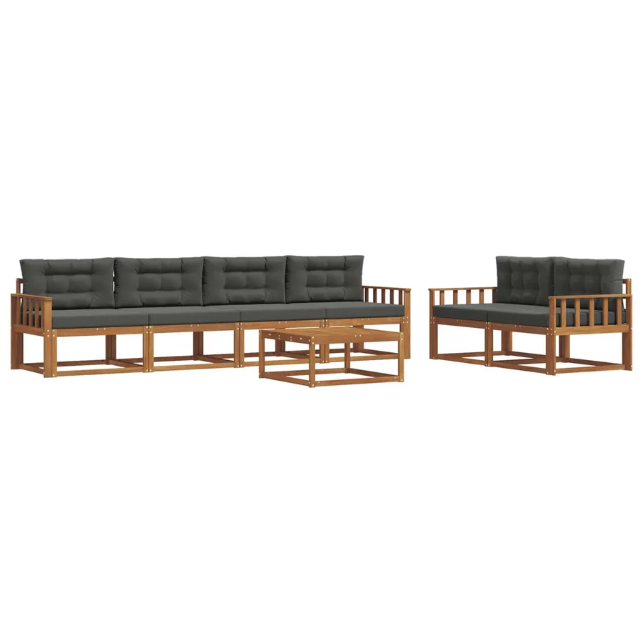 Ensemble de canapés d'extérieur 7 pcs Naturel et Anthracite - 2