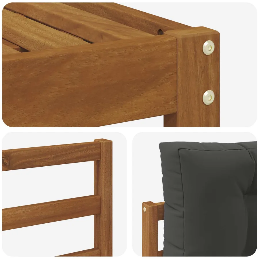 Ensemble de canapés d'extérieur 6 pcs Naturel et Anthracite - 6