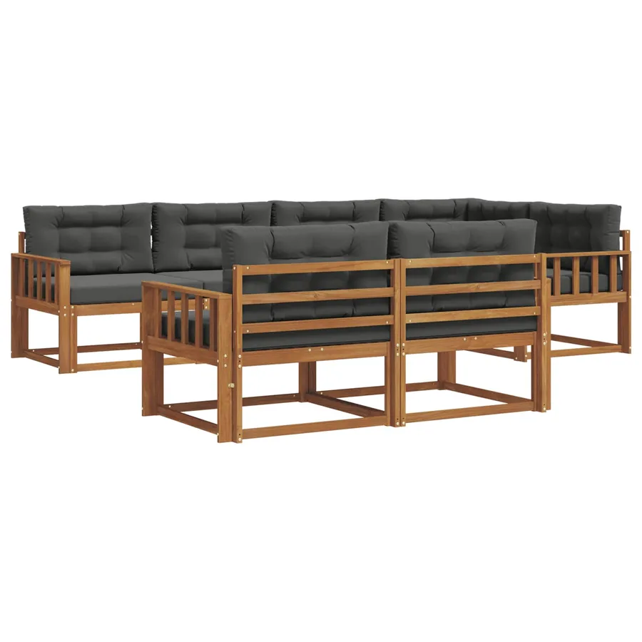 Ensemble de canapés d'extérieur 7 pcs Naturel et Anthracite - 2