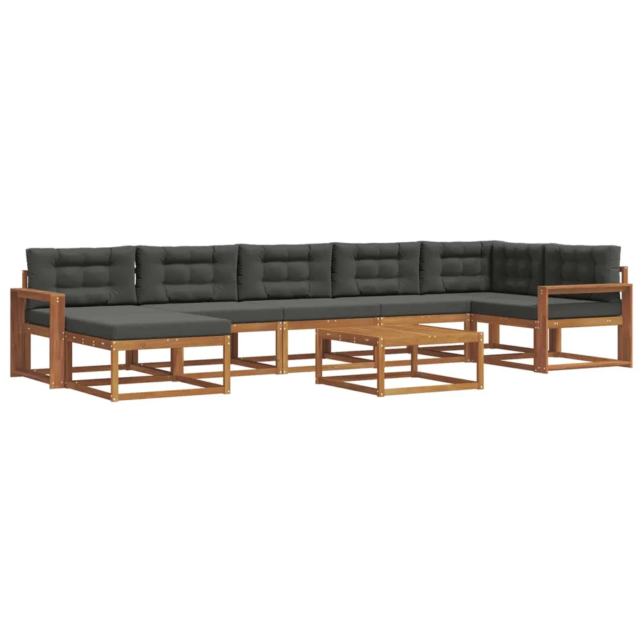 Ensemble de canapés d'extérieur 8 pcs Naturel et Anthracite - 2