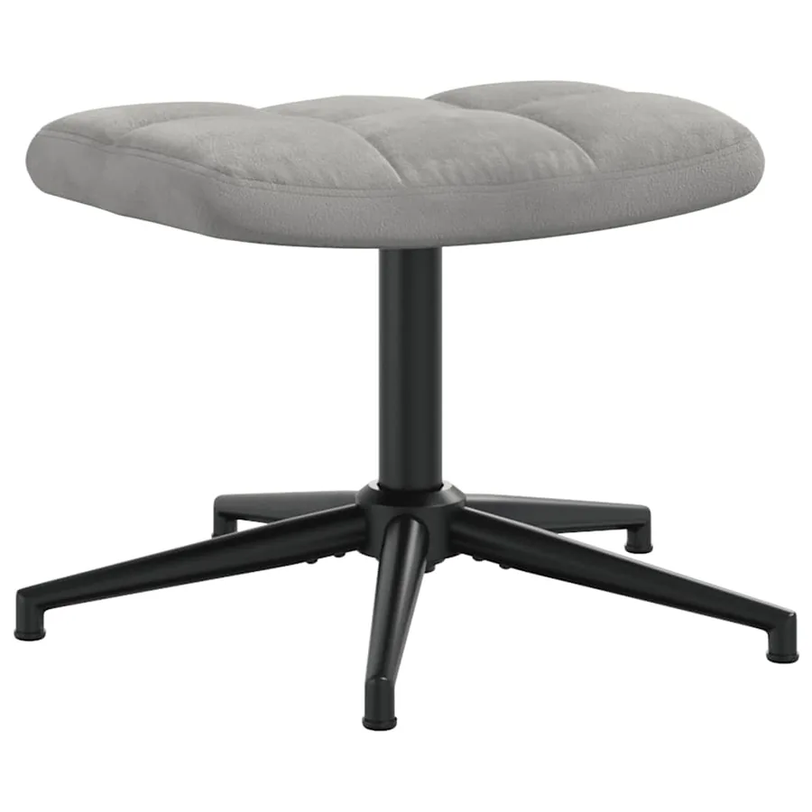 Chaise de relaxation avec tabouret Gris clair Velours - 8