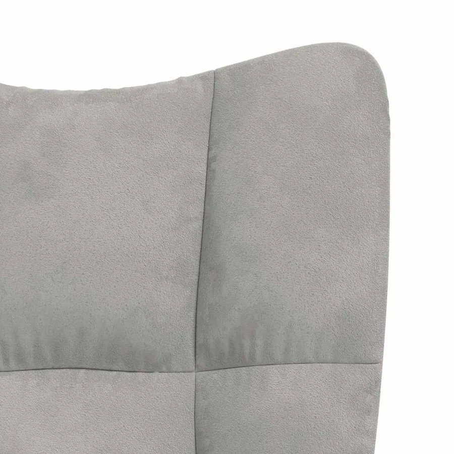 Chaise de relaxation avec tabouret Gris clair Velours - 9