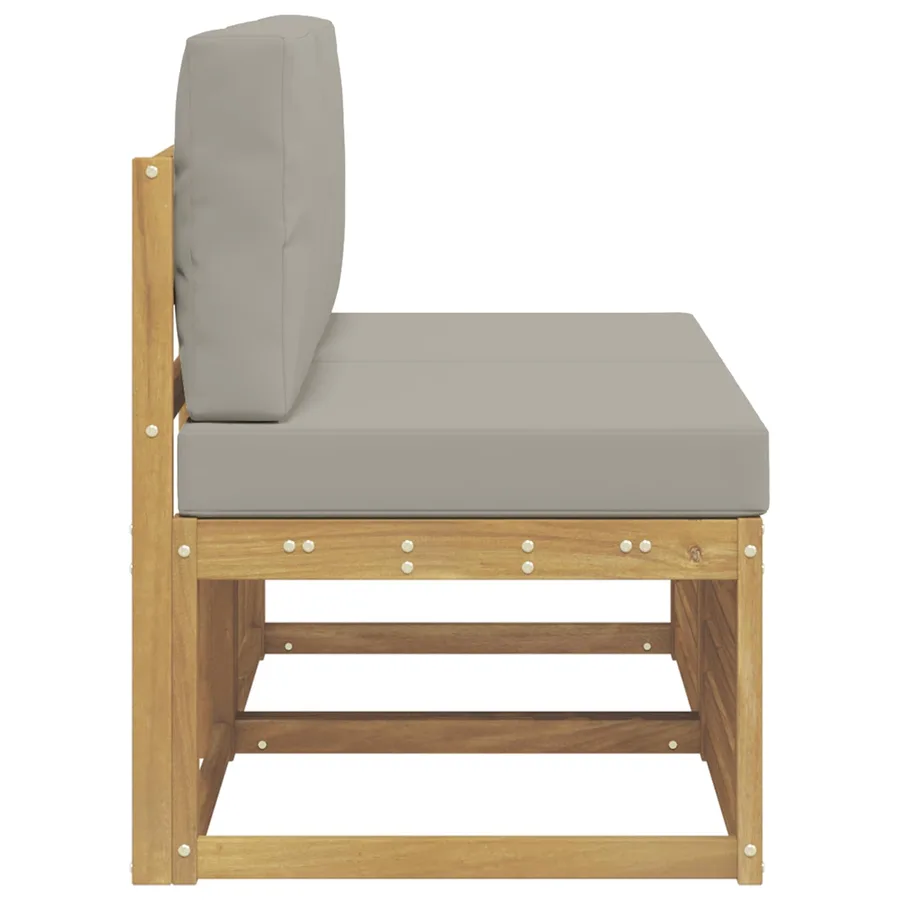 2 Pièce Sofa de milieu extérieur Bois d'Acacia Massif Blanc - 4