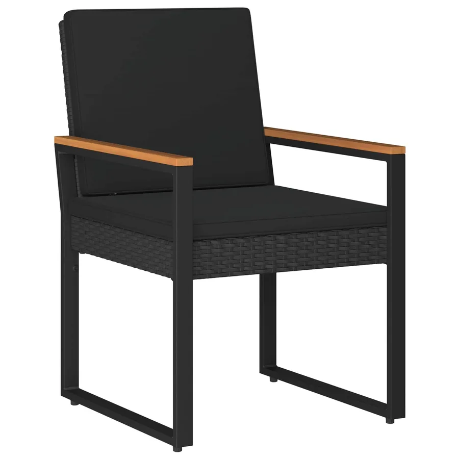 Ensemble de meubles d'extérieur 4 pcs Noir polyrotin - 5