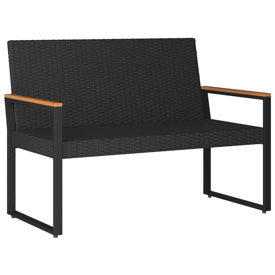 Ensemble de meubles d'extérieur 4 pcs Noir polyrotin - 7