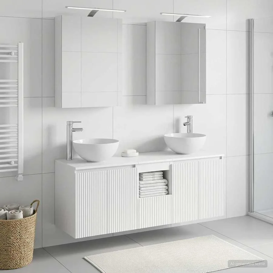 Ensemble d'armoire de salle de bain 5 pcs Blanc - 4