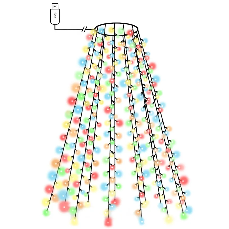Guirlande lumineuse d'arbre de Noël 180 LED colorées 180 cm - 2