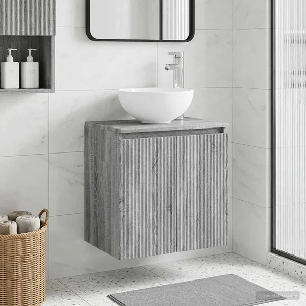 Vanité de lavabo mural Sonoma gris 49,5 x 41 x 64,5 cm