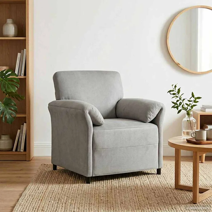 Canapé 1 place Gris clair 88 x 83 x 95 cm Velours