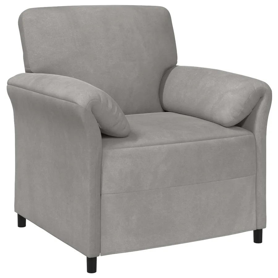 Canapé 1 place Gris clair 88 x 83 x 95 cm Velours - 2