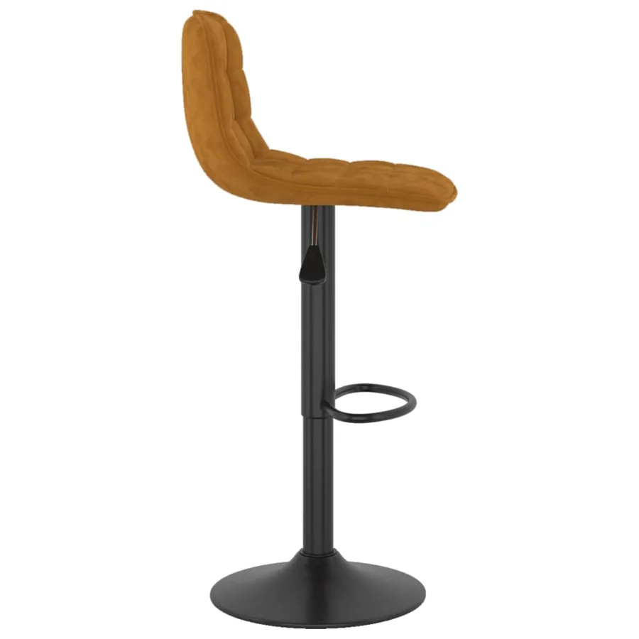 Tabourets de bar lot de 2 marron velours - 5