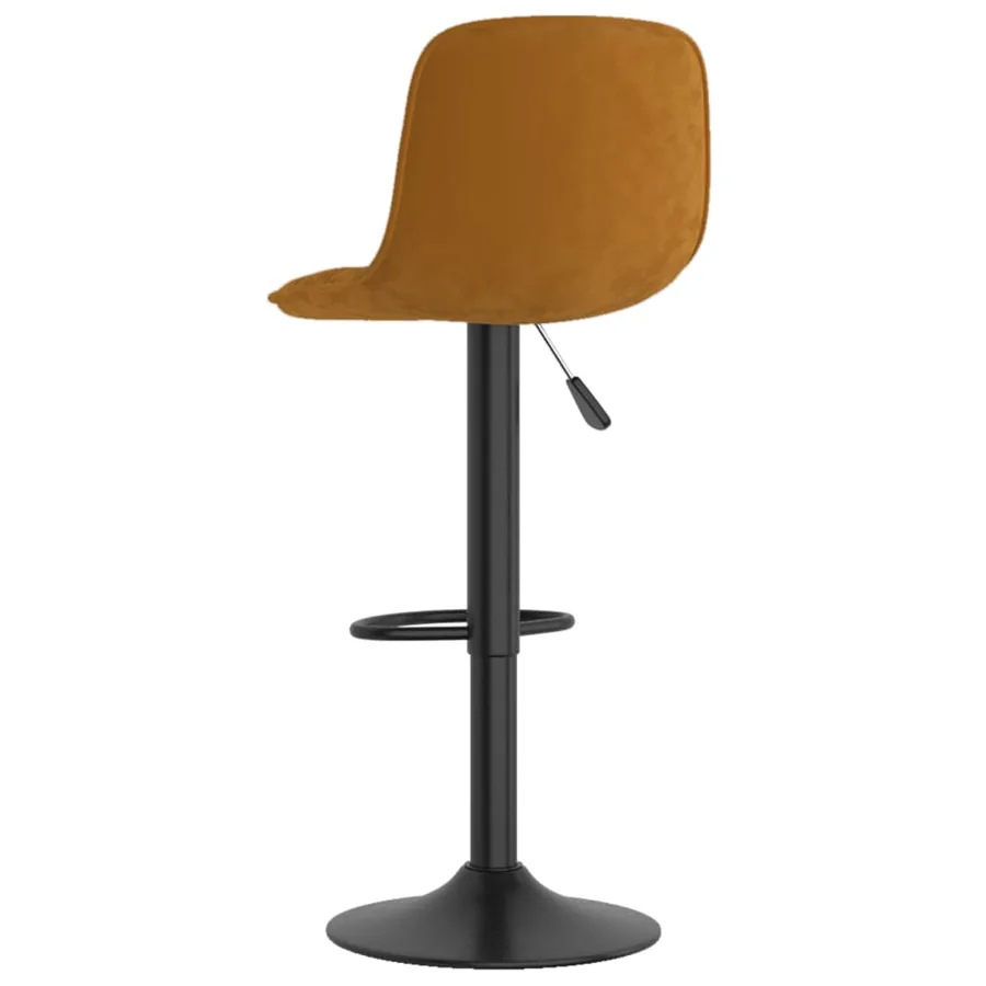 Tabourets de bar lot de 2 marron velours - 6