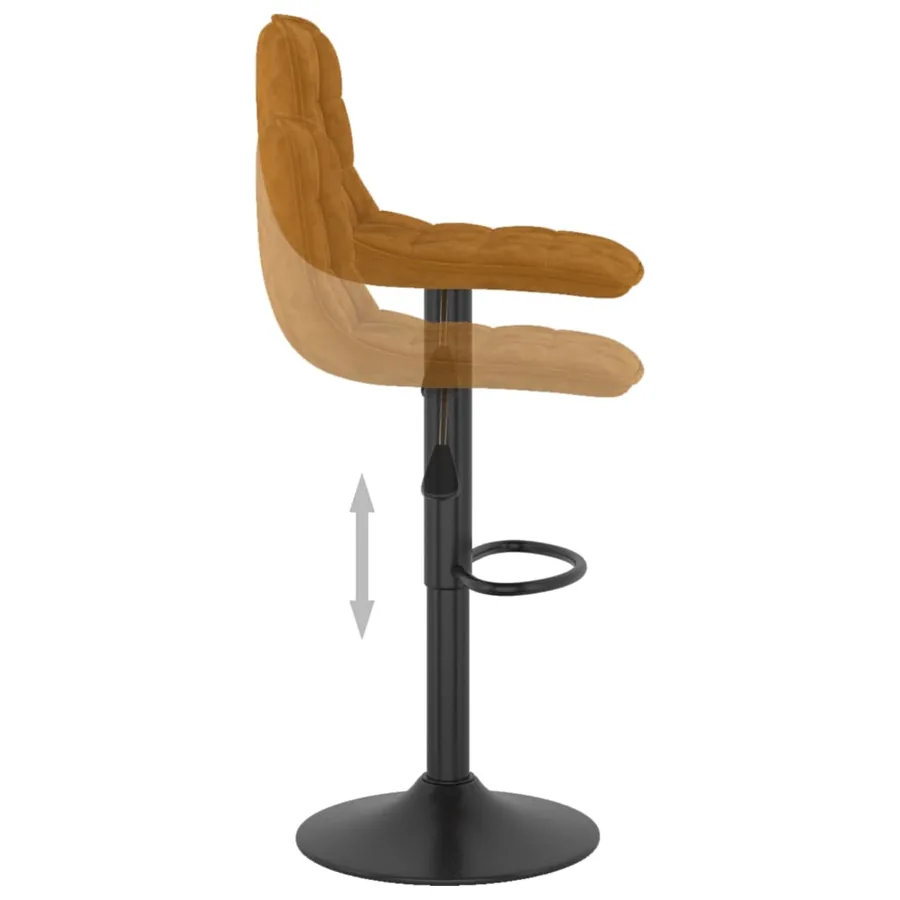 Tabourets de bar lot de 2 marron velours - 7