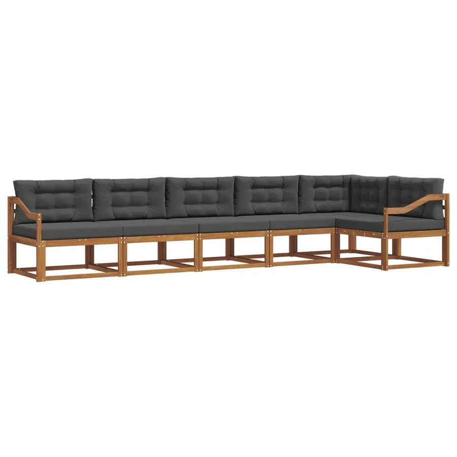 Ensemble de canapés d'extérieur 6 pcs Naturel et Anthracite - 2