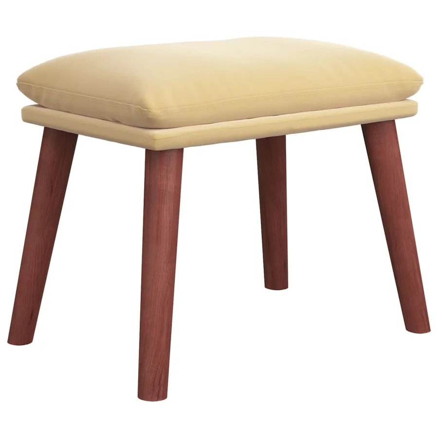 Repose-pied Blanc crème 45x29,5x35 cm Velours - 2