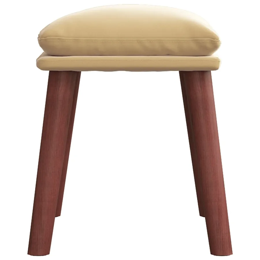 Repose-pied Blanc crème 45x29,5x35 cm Velours - 4