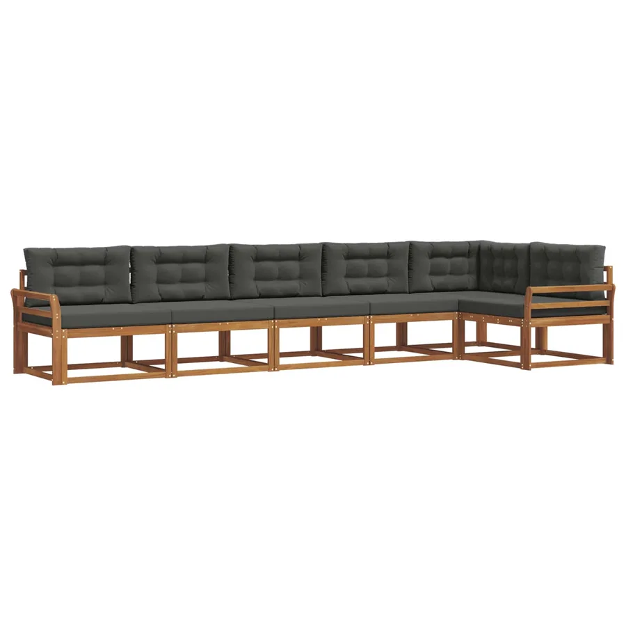 Ensemble de canapés d'extérieur 6 pcs Naturel et Anthracite - 2