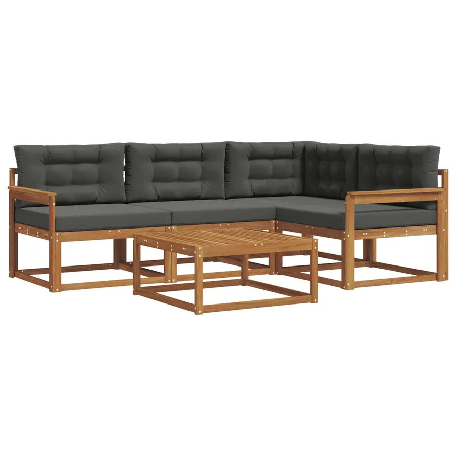 Ensemble de canapés d'extérieur 5 pcs Naturel et Anthracite - 2