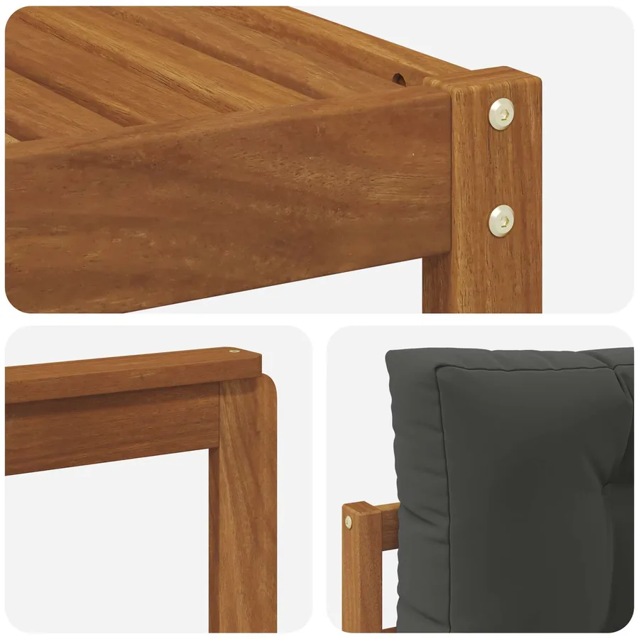 Ensemble de canapés d'extérieur 5 pcs Naturel et Anthracite - 7