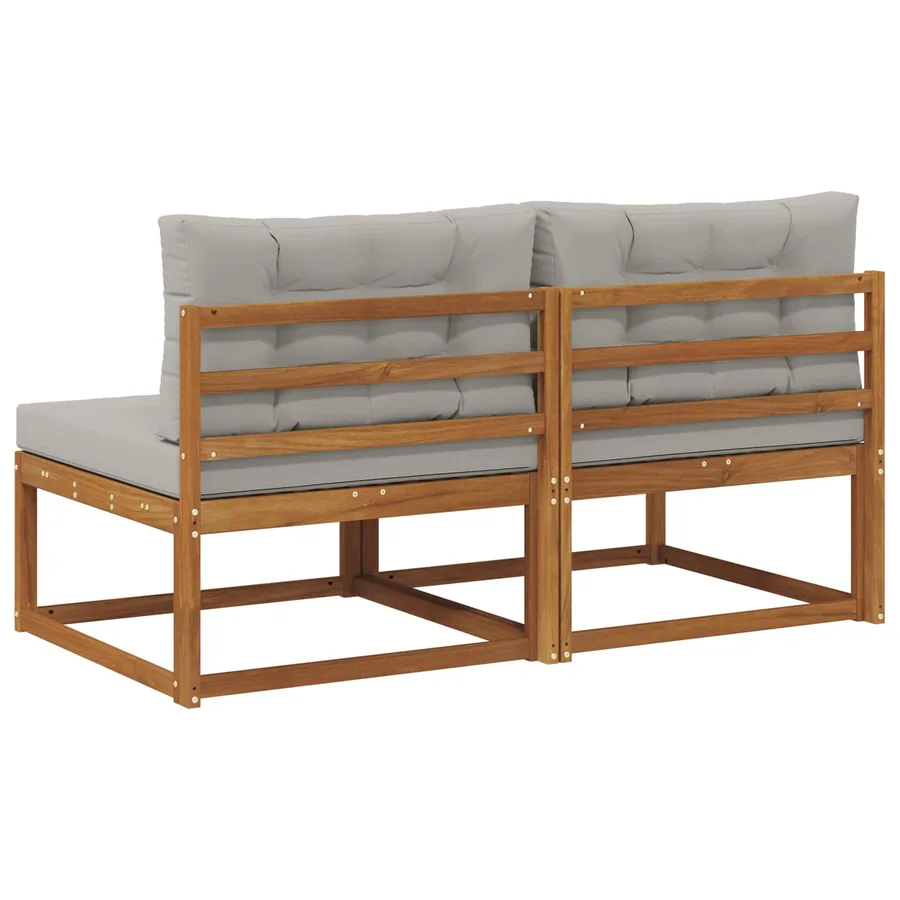 Sofa de milieu extérieur avec coussin 2 Pièce Naturel - 5