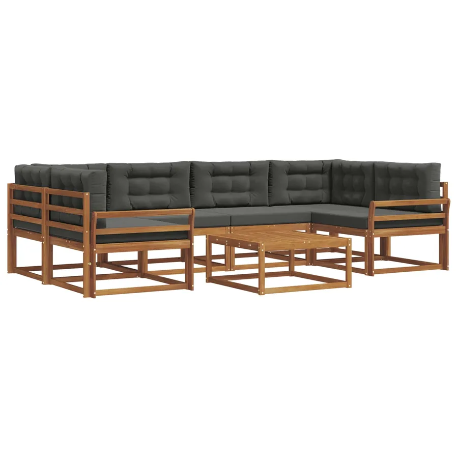 Ensemble de canapés d'extérieur 7 pcs Naturel et Anthracite - 2