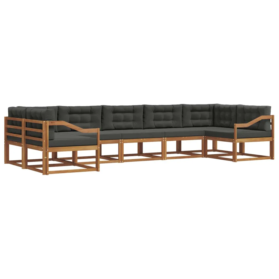 Ensemble de canapés d'extérieur 7 pcs Naturel et Anthracite - 2