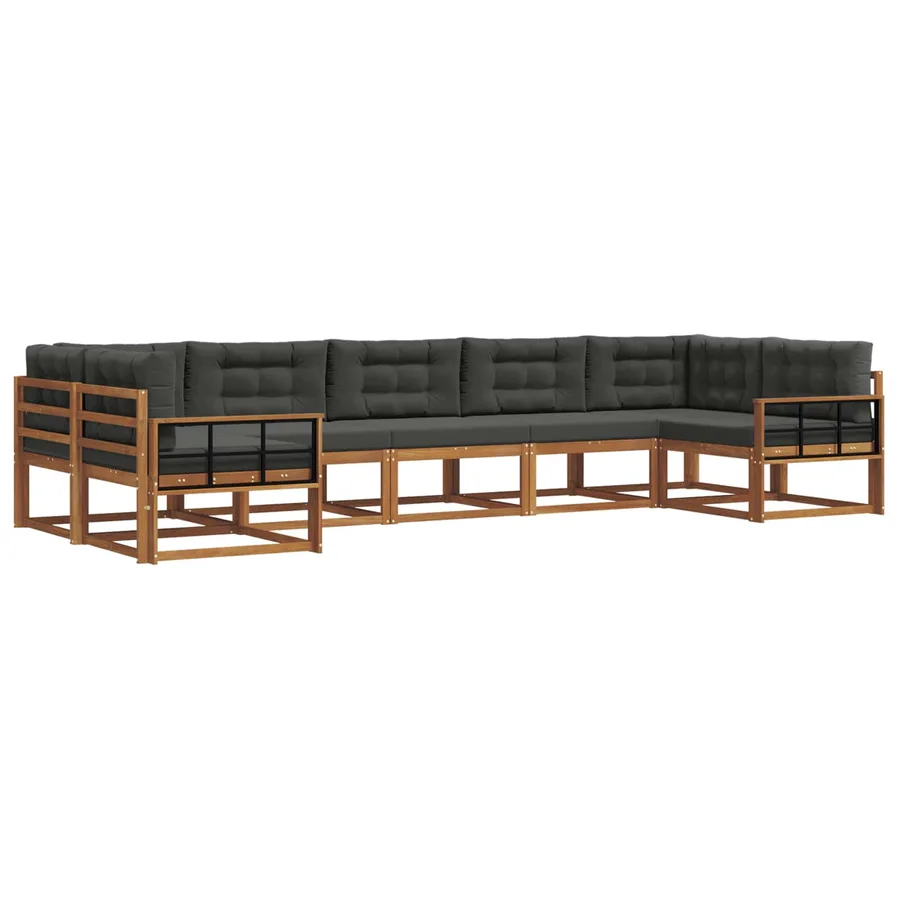 Ensemble de canapés d'extérieur 7 pcs Naturel et Anthracite - 2