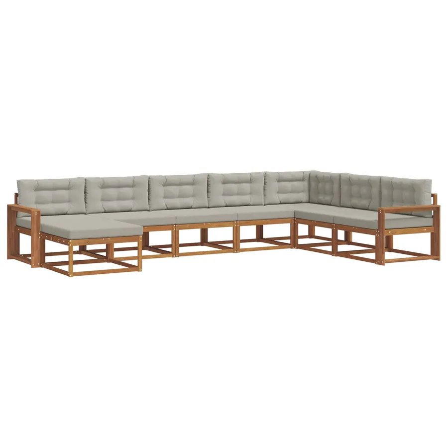 Ensemble de canapés d'extérieur 8 pcs Gris Naturel et Clair - 2