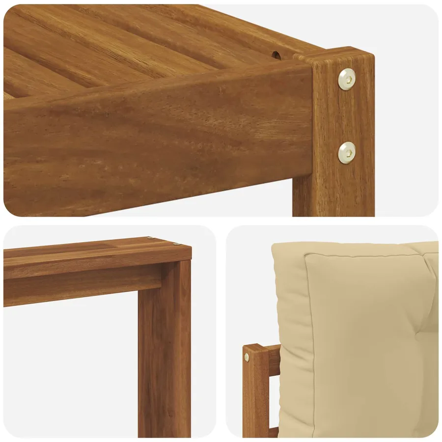 Ensemble de canapés d'extérieur 9 pcs Naturel et Beige - 6