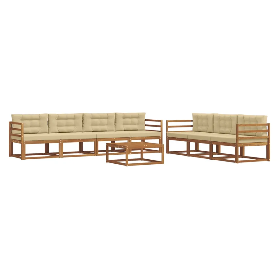 Ensemble de canapés d'extérieur 8 pcs Naturel et Beige - 2