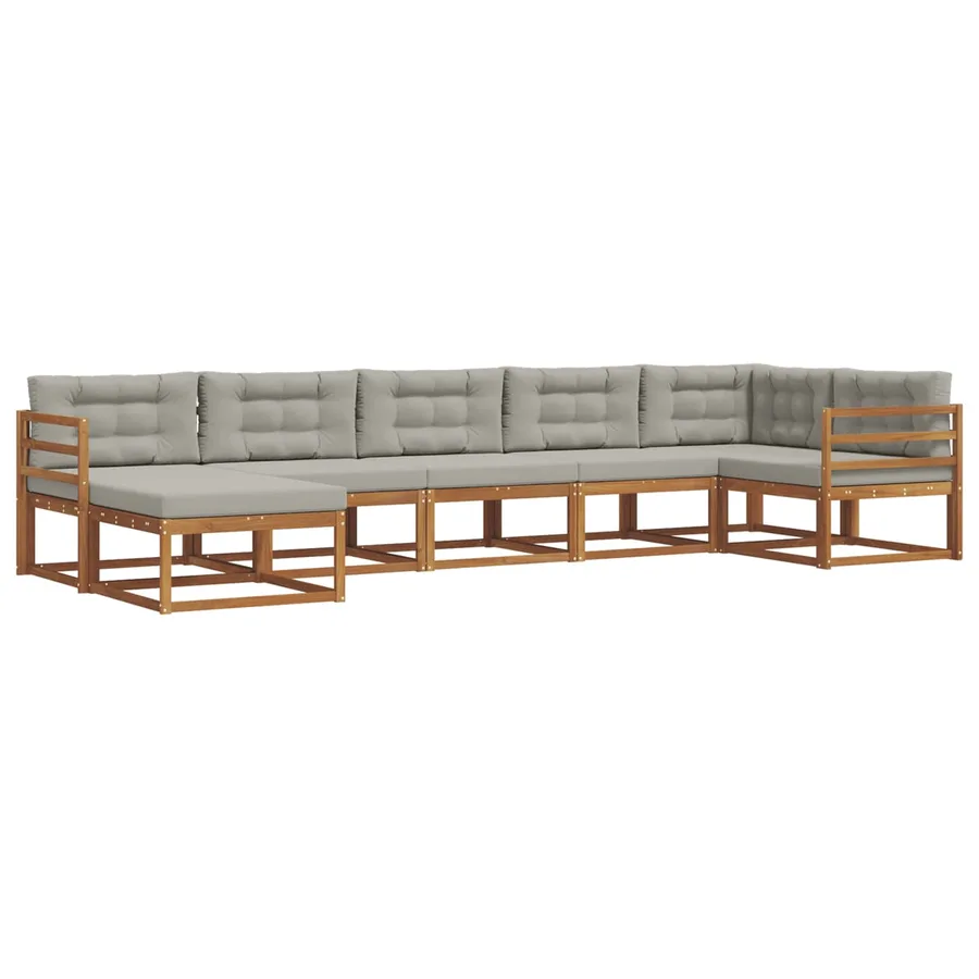 Ensemble de canapés d'extérieur 7 pcs Gris Naturel et Clair - 2