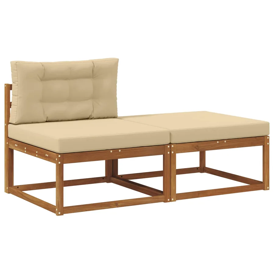 Unité de canapé sectionnel avec coussin 2 Pièce Naturel - 2