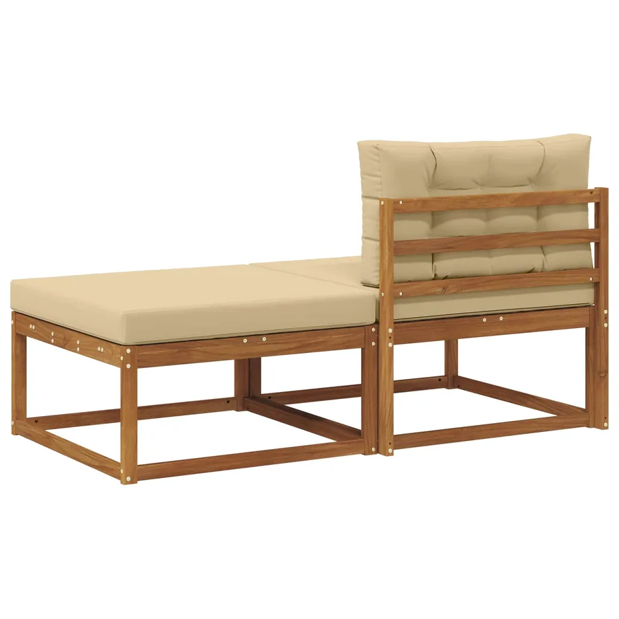Unité de canapé sectionnel avec coussin 2 Pièce Naturel - 5