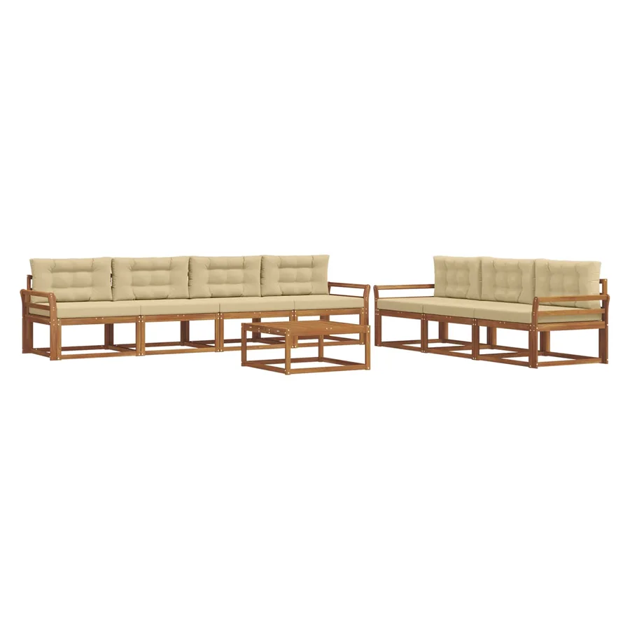 Ensemble de canapés d'extérieur 8 pcs Naturel et Beige - 2