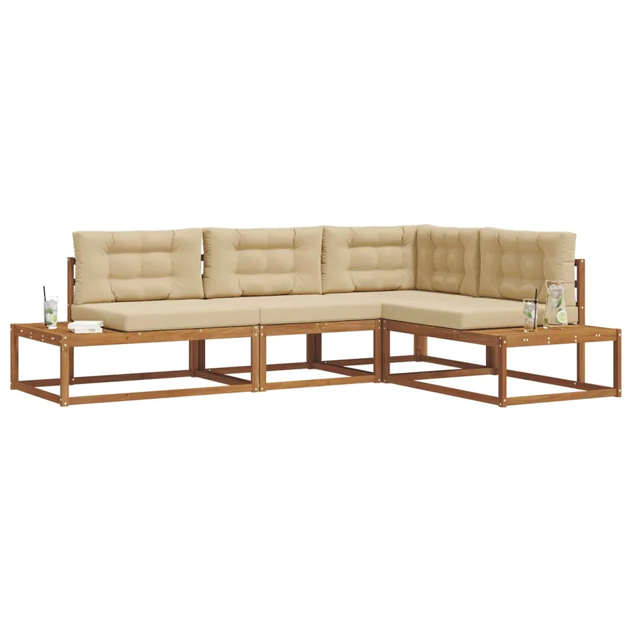 Ensemble de canapés d'extérieur Naturel et Beige - 3