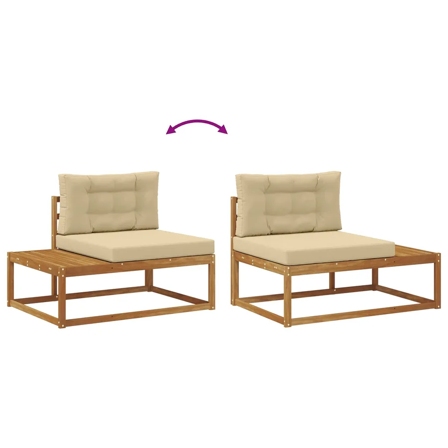 Ensemble de canapés d'extérieur Naturel et Beige - 9