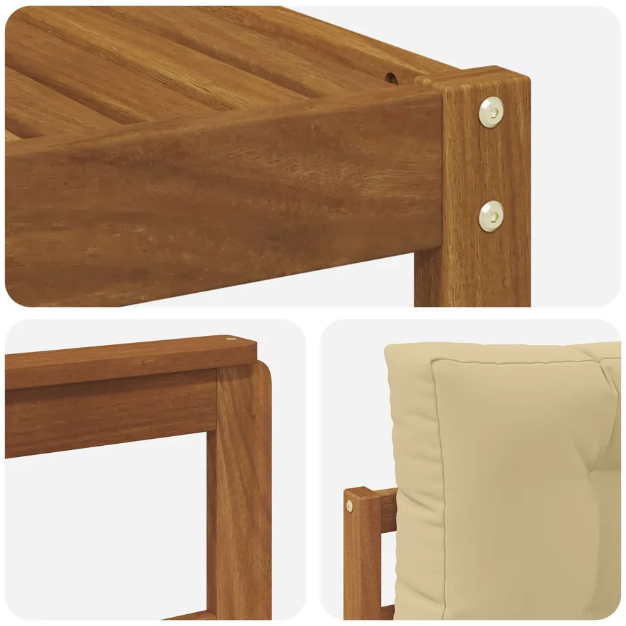 Ensemble de canapés d'extérieur 6 pcs Naturel et Beige - 7