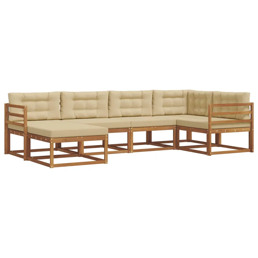 Ensemble de canapés d'extérieur 6 pcs Naturel et Beige - 2