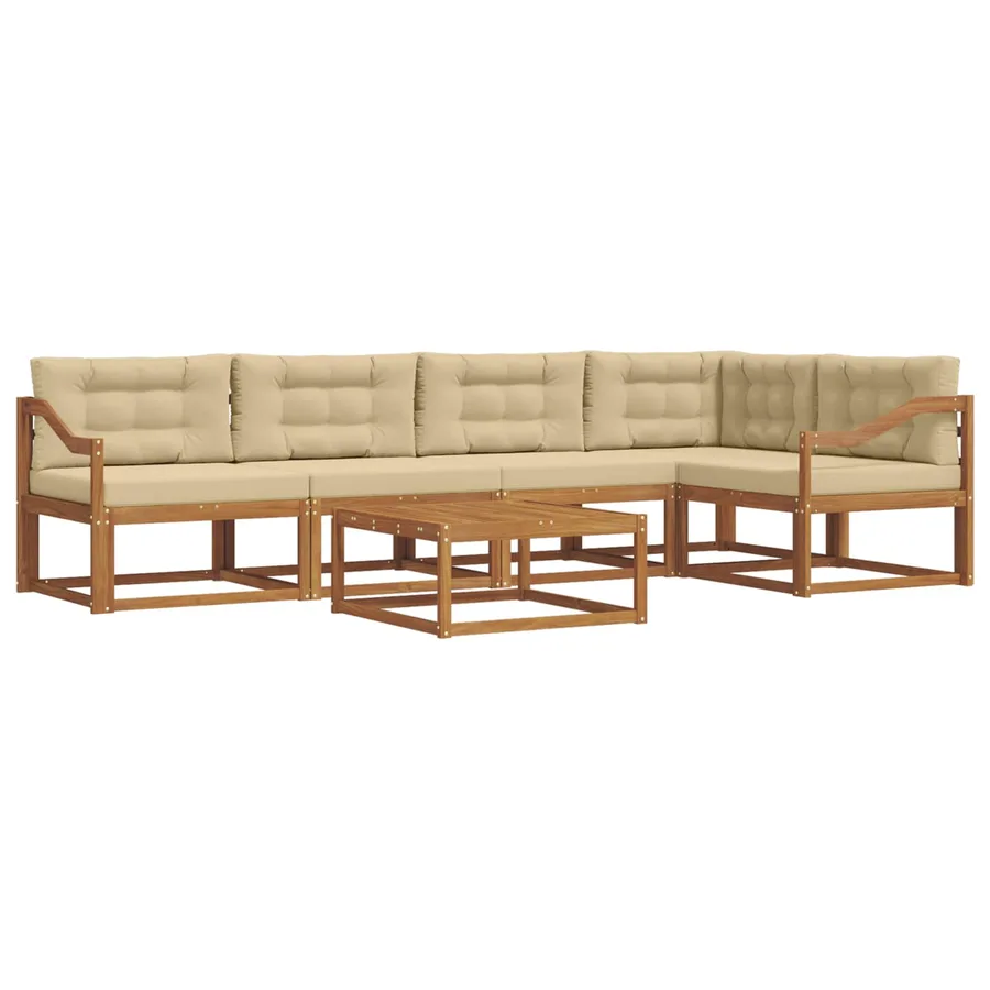 Ensemble de canapés d'extérieur 6 pcs Naturel et Beige - 2